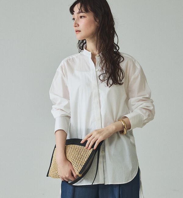 qualite「【シルエット調整可能】ウエストドロストシャツ」|シャツ・ブラウス|オフホワイト