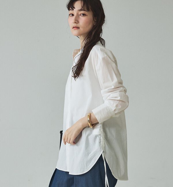 qualite「【シルエット調整可能】ウエストドロストシャツ」|シャツ・ブラウス|