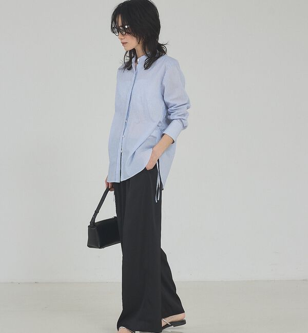 qualite「【シルエット調整可能】ウエストドロストシャツ」|シャツ・ブラウス|