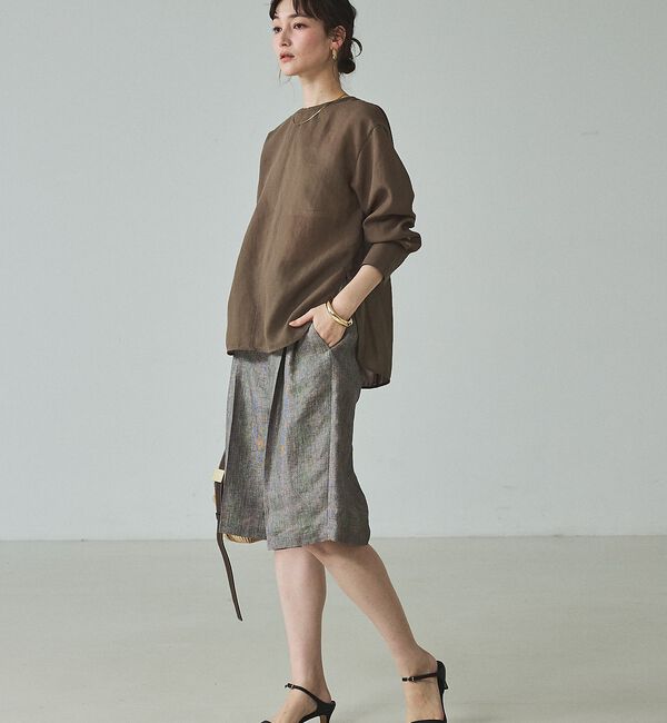 qualite「【大人のショートパンツ】ラメリネンショートパンツ/セットアップ対応」|その他|