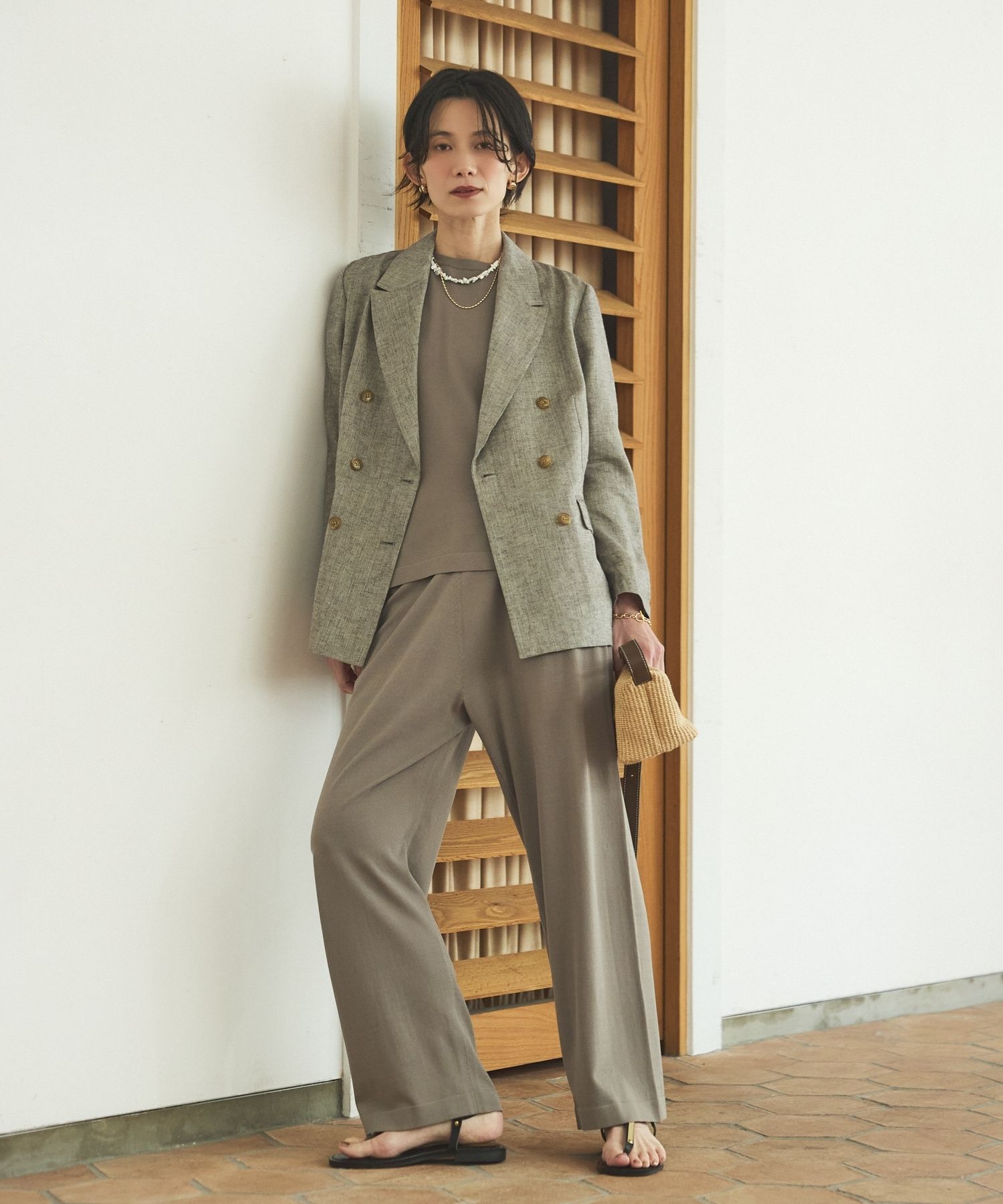 qualite「【セットアップ対応】ラメリネンジャケット」|その他|