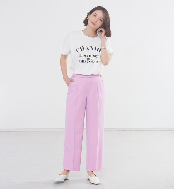 abahouse mavie「春夏素材【感嘆パンツ】リネン混セミワイドパンツ」|その他|