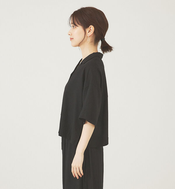 abahouse mavie「レーヨンリネンショートシャツ」|シャツ・ブラウス|