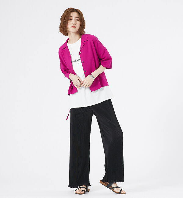 abahouse mavie「レーヨンリネンショートシャツ」|シャツ・ブラウス|