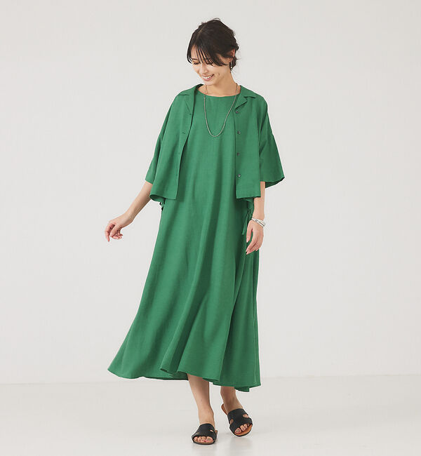 abahouse mavie「レーヨンリネンショートシャツ」|シャツ・ブラウス|