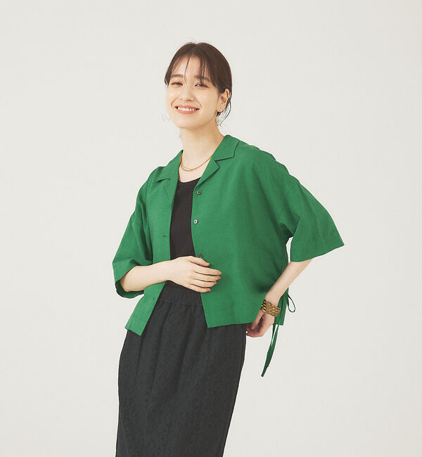 abahouse mavie「レーヨンリネンショートシャツ」|シャツ・ブラウス|
