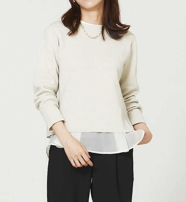 abahouse mavie「ラメプレーティング２ＷＡＹカーデ」|カーディガン|アイボリー