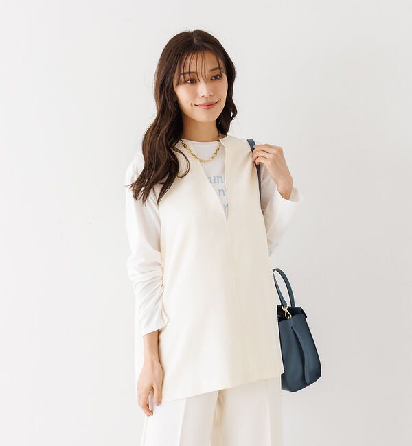 abahouse mavie「【セットアップ対応】ダブルクロスオーバーベスト」|ベスト・ジレ|