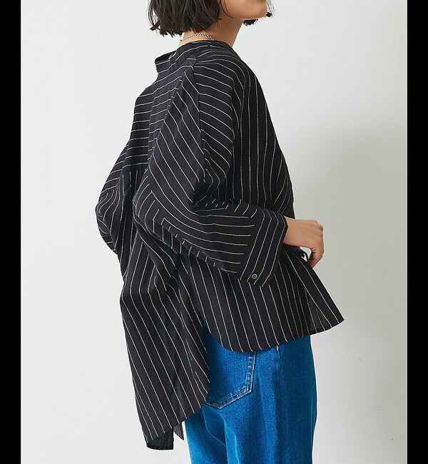 abahouse mavie「シアードルマンシャツ」|シャツ・ブラウス|ブラック