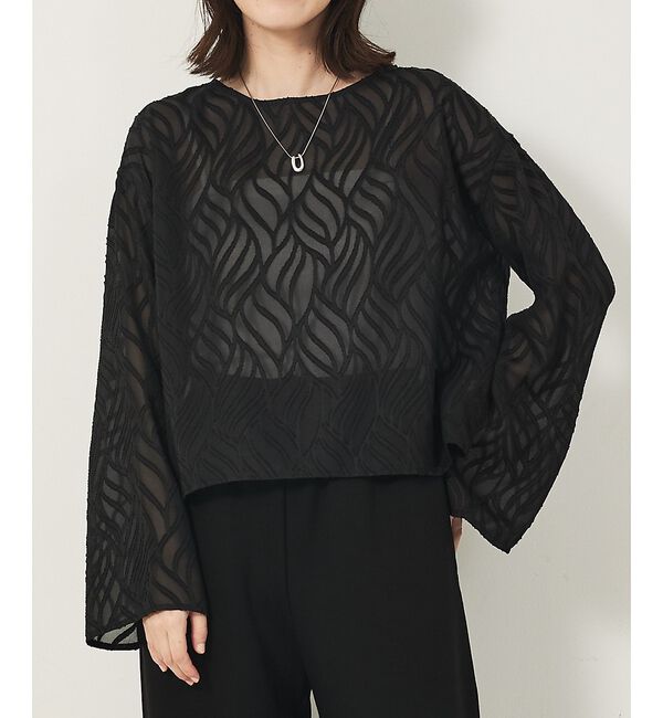 abahouse mavie「シアージャガードブラウス」|ベスト・ジレ|ブラック