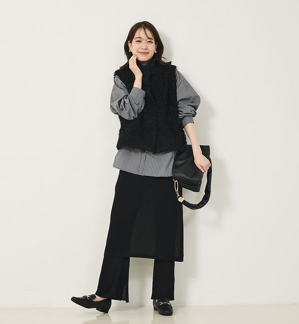 abahouse mavie「ファーショートベスト」|ベスト・ジレ|