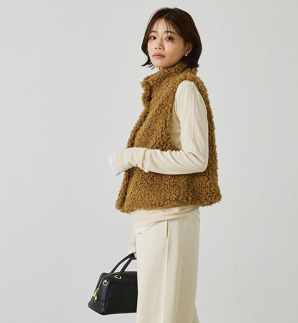 abahouse mavie「ファーショートベスト」|ベスト・ジレ|