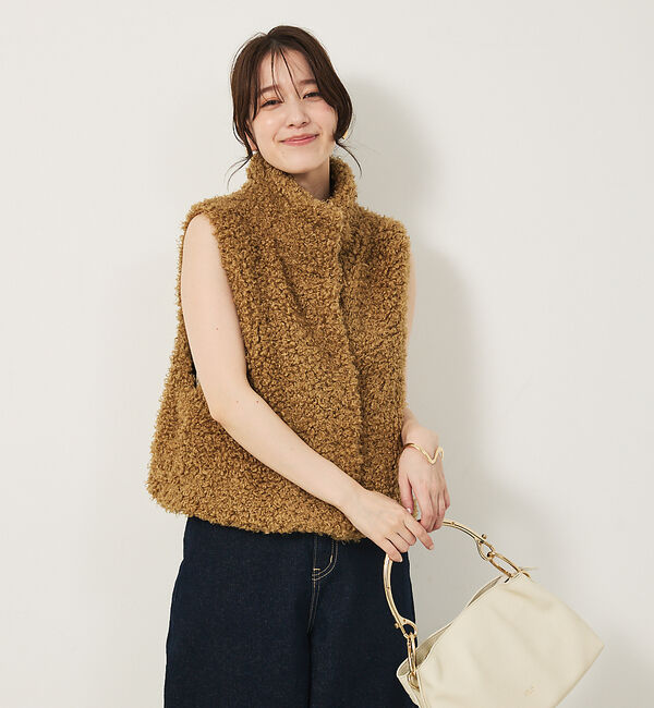 abahouse mavie「ファーショートベスト」|ベスト・ジレ|