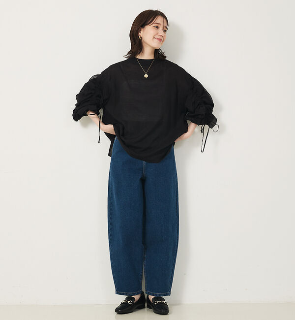 abahouse mavie「フリルギャザーシアーブラウス」|シャツ・ブラウス|