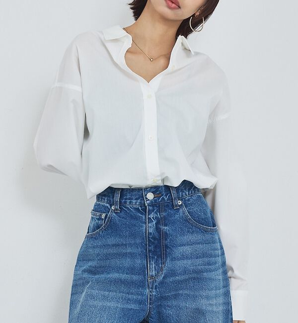 abahouse mavie「【定番】スタンダードシャツ/春服/羽織り/レイヤード/着回し」|シャツ・ブラウス|ホワイト