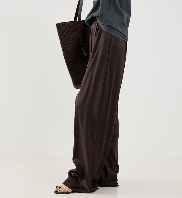 The Store by C' 「【COCUCA】ウォッシャブルシルクパンツ」|その他|ダークブラウン