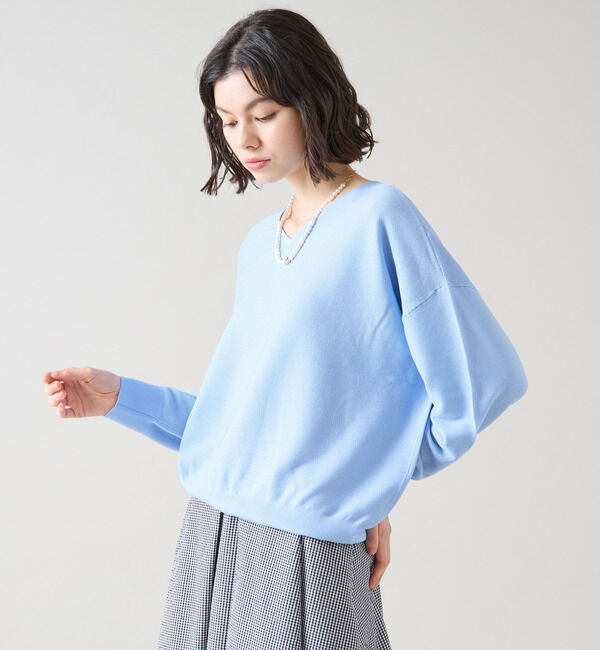 TIARA「2WAYガーターニット」|ニット・セーター|サックス