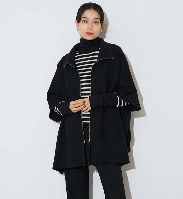 Liesse「【大草直子さんコラボ】2WAYケープジップニット」|カーディガン|