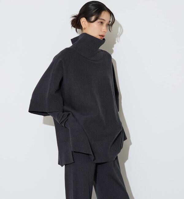 Liesse「【大草直子さんコラボ】2WAYケープジップニット」|カーディガン|