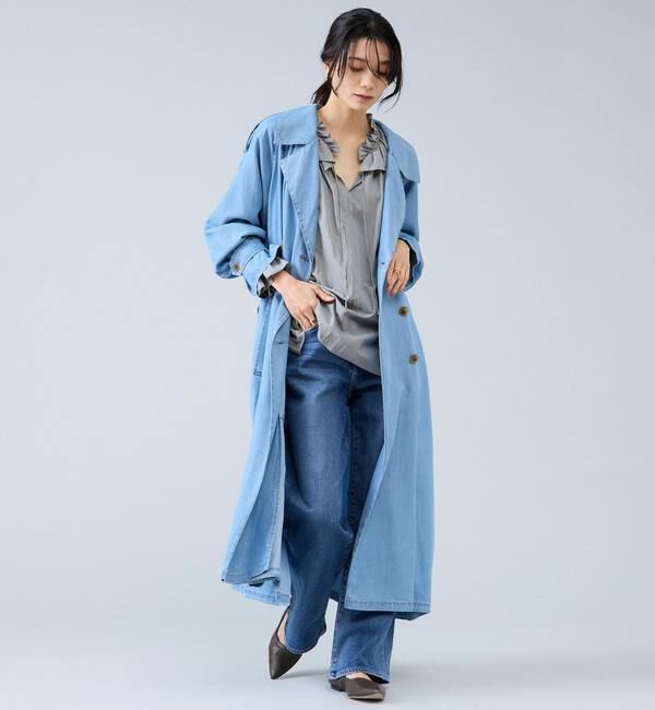 Liesse「テンセルデニムAライントレンチコート」|トレンチコート|