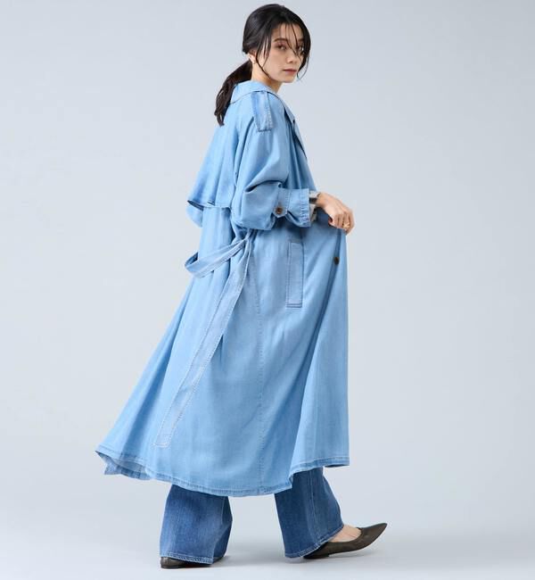 Liesse「テンセルデニムAライントレンチコート」|トレンチコート|