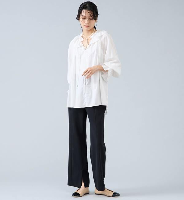 Liesse「フリルネックブラウス」|シャツ・ブラウス|