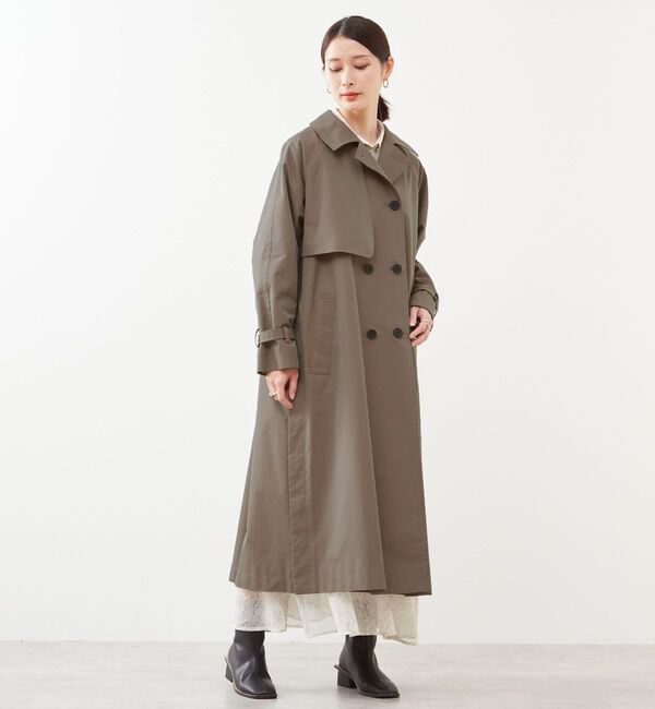 Soffitto「【定番アレンジ】サイドスリットシャンブレートレンチコート」|トレンチコート|
