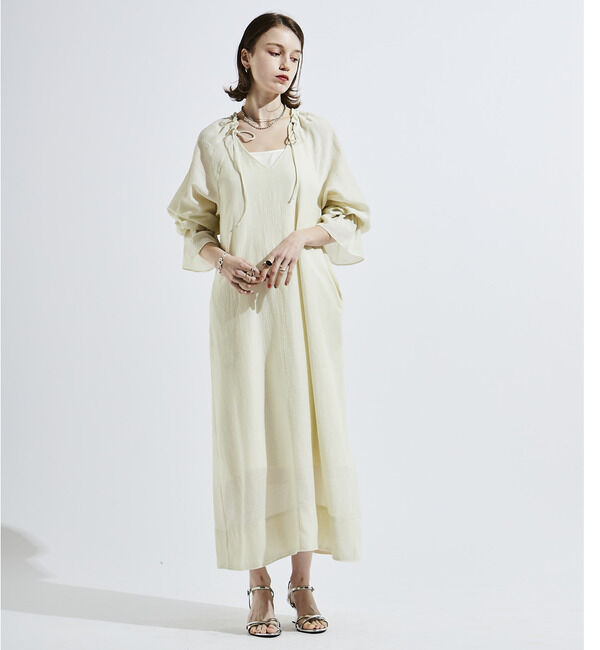 SOFFITTO「綿麻しわ加工テントラインワンピース」|ワンピース|