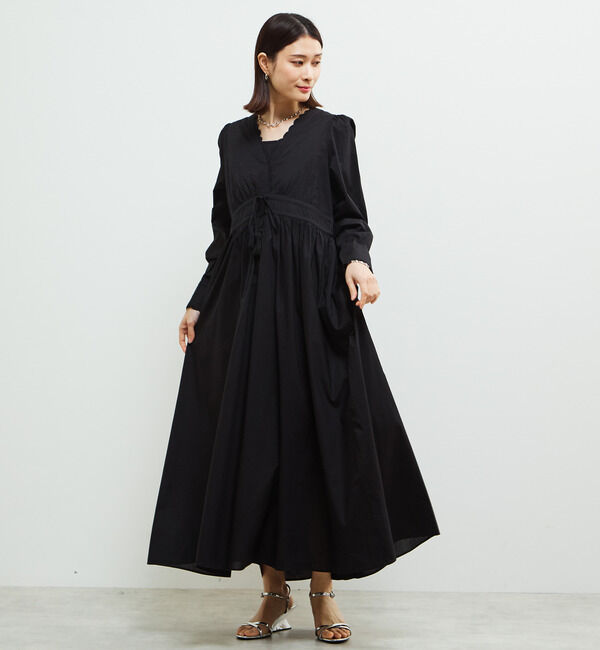 Soffitto「スカラデザインマキシワンピース」|ワンピース|ブラック