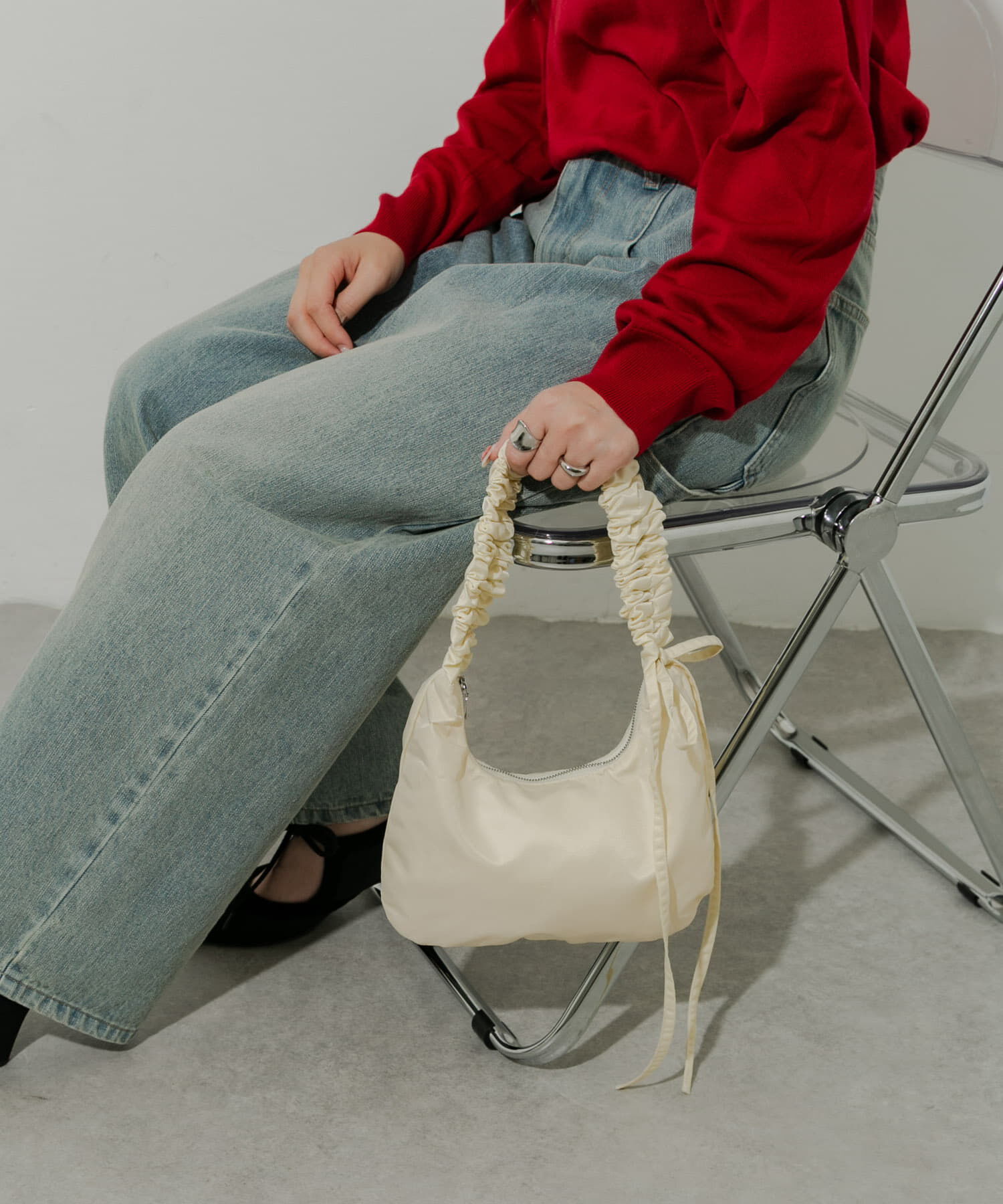 SMELLY「ギャザーワンハンドルバッグ」|ハンドバッグ|