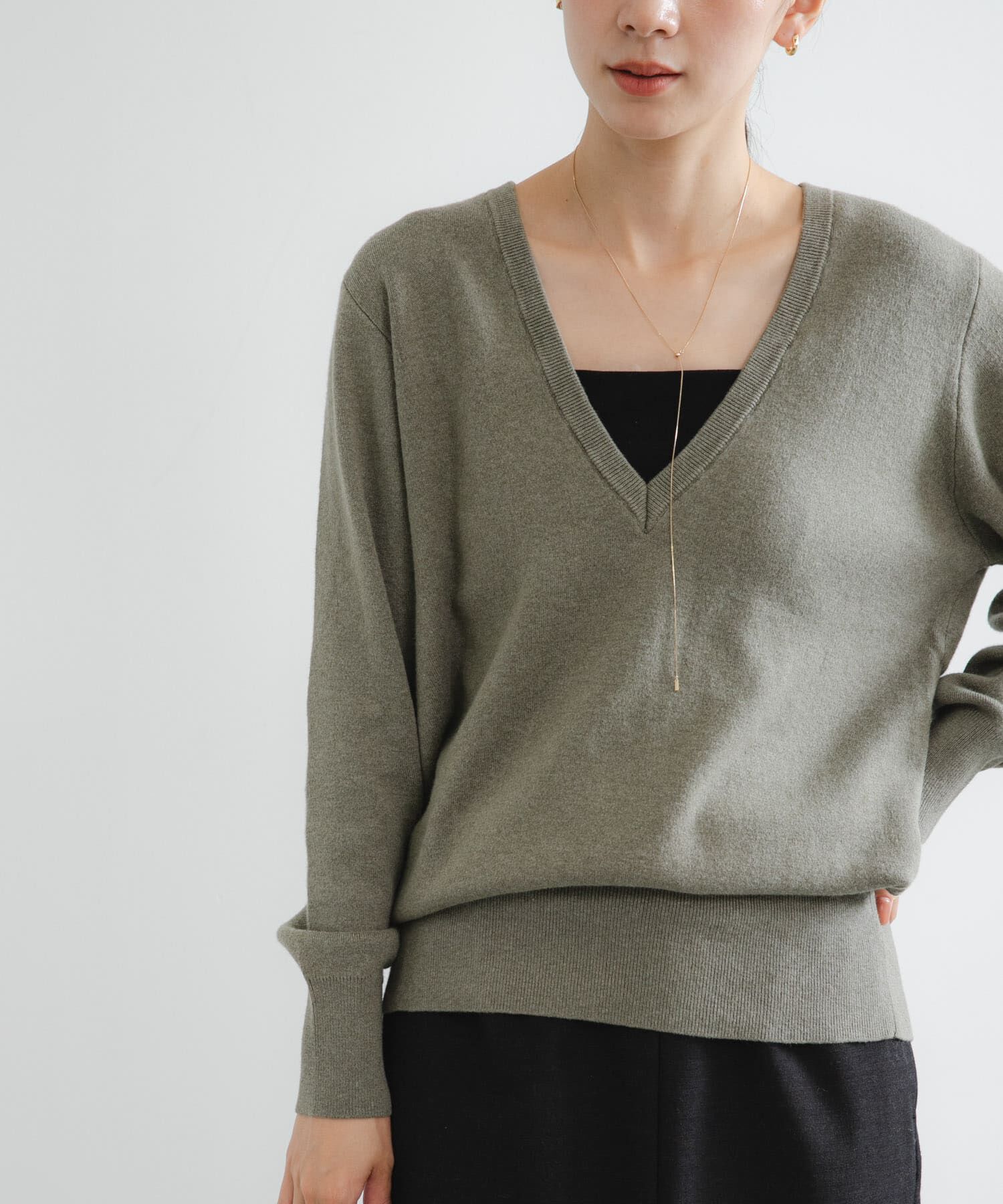 URBAN RESEARCH「new basic　カシミヤコットンVネックチュニックニット」|チュニック|