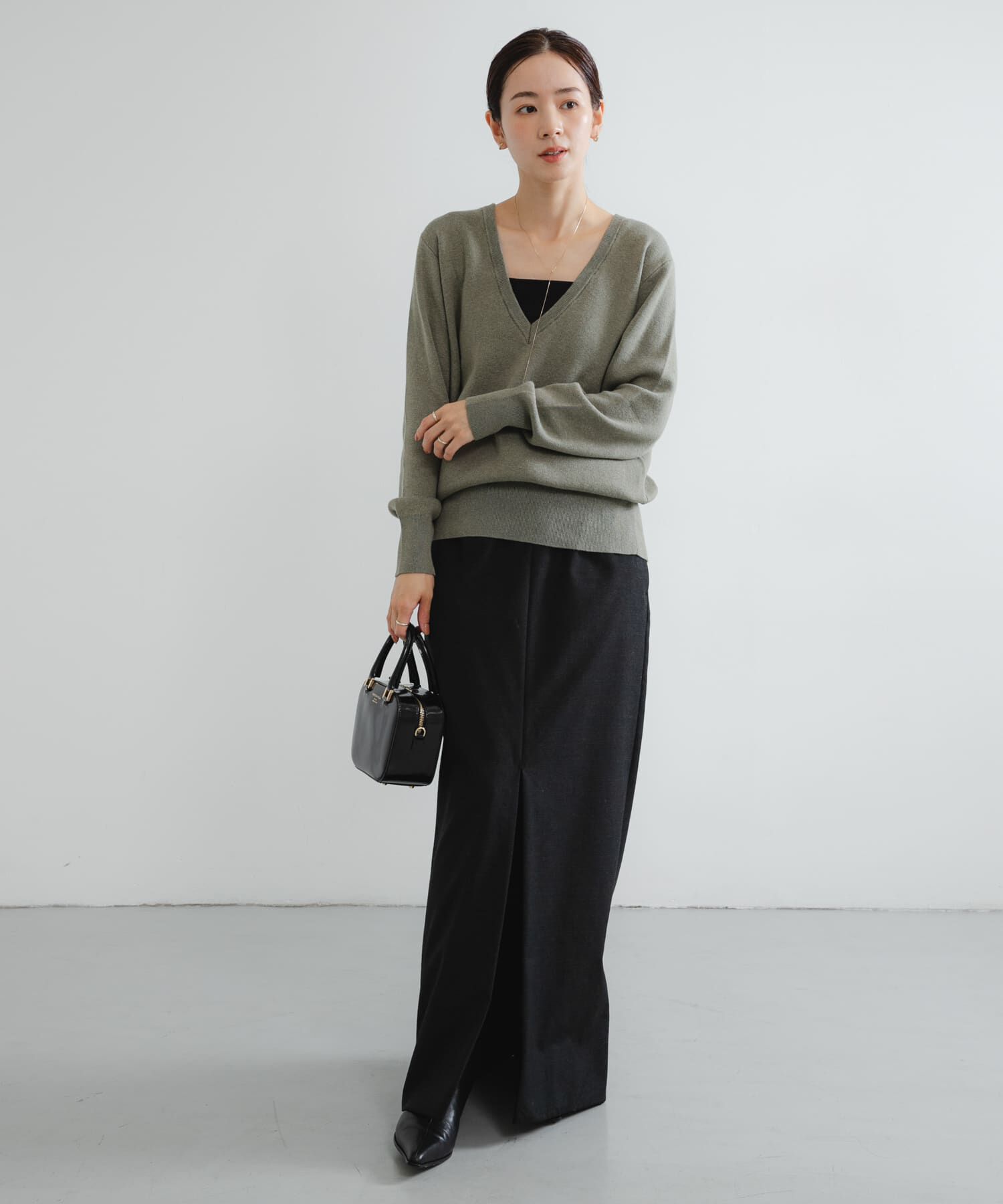 URBAN RESEARCH「new basic　カシミヤコットンVネックチュニックニット」|チュニック|