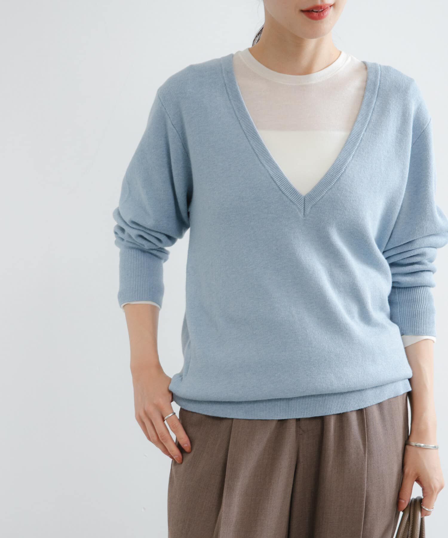 URBAN RESEARCH「new basic　カシミヤコットンVネックチュニックニット」|チュニック|