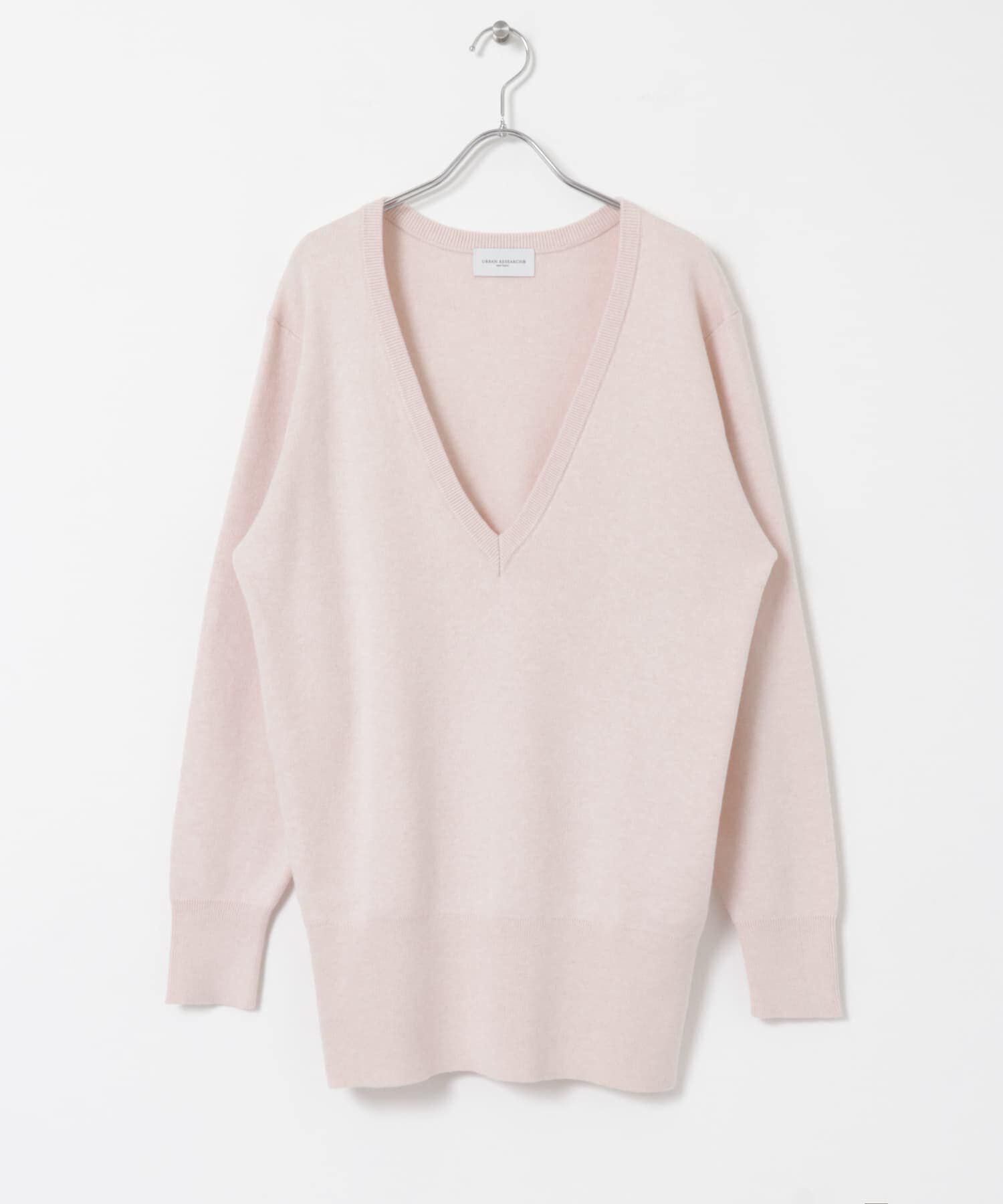 URBAN RESEARCH「new basic　カシミヤコットンVネックチュニックニット」|チュニック|