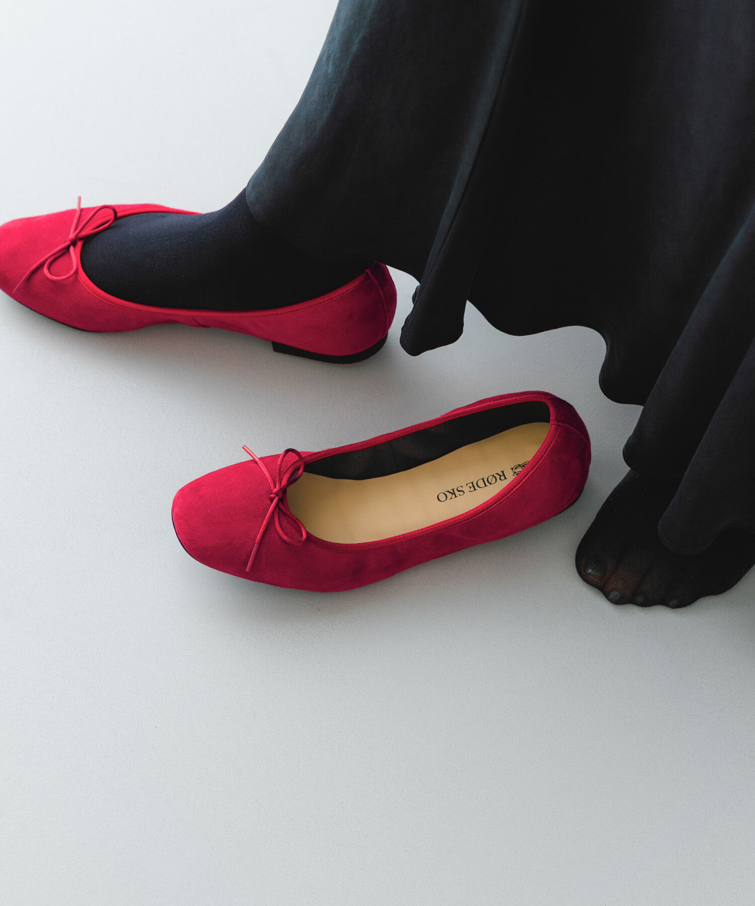 RODE SKO「『リアルレザー』シープスキンバレエシューズ」|バレエシューズ|レッド