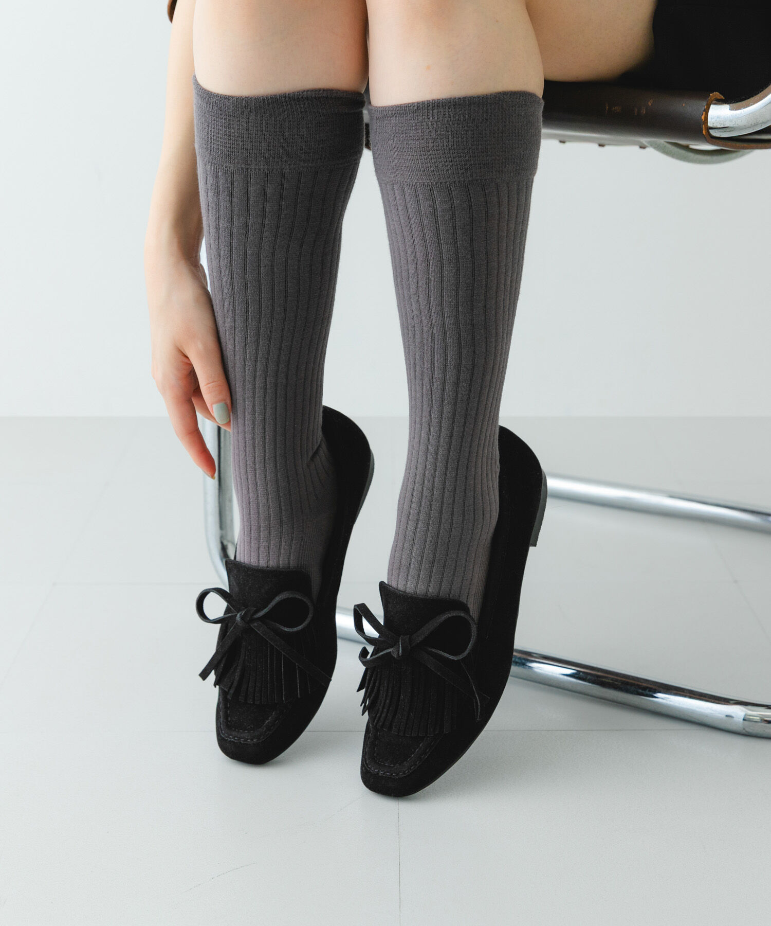 RODE SKO「リボンフリンジローファー」|ローファー|ブラック