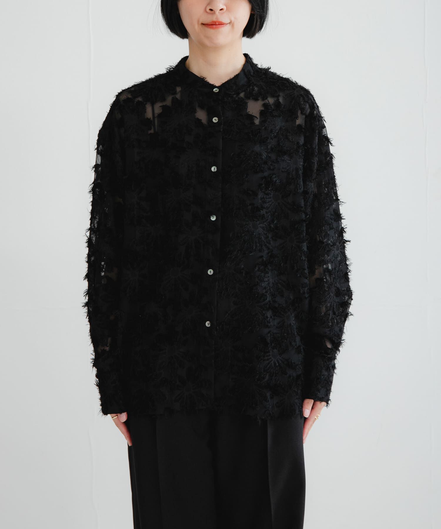 URBAN RESEARCH「カットジャガードバンドカラーシャツ」|シャツ・ブラウス|