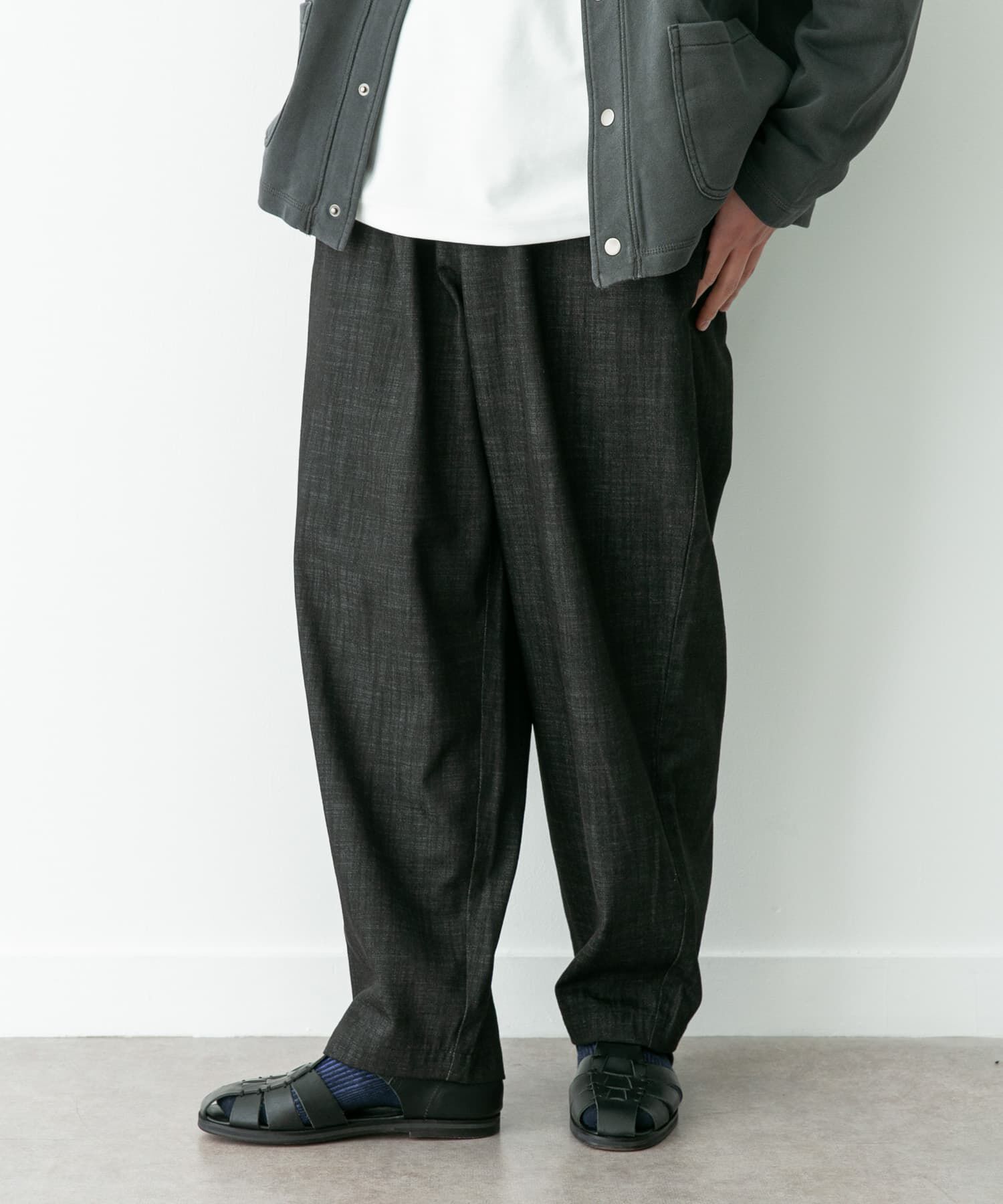 Sonny Label 「デニムライクイージーワイドパンツ」|デニム|ブラック