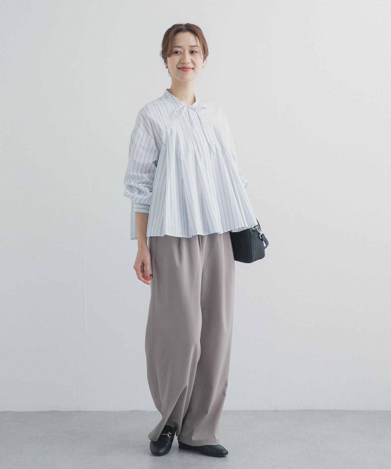 URBAN RESEARCH DOORS「ストライプリボンフレアブラウス」|シャツ・ブラウス|