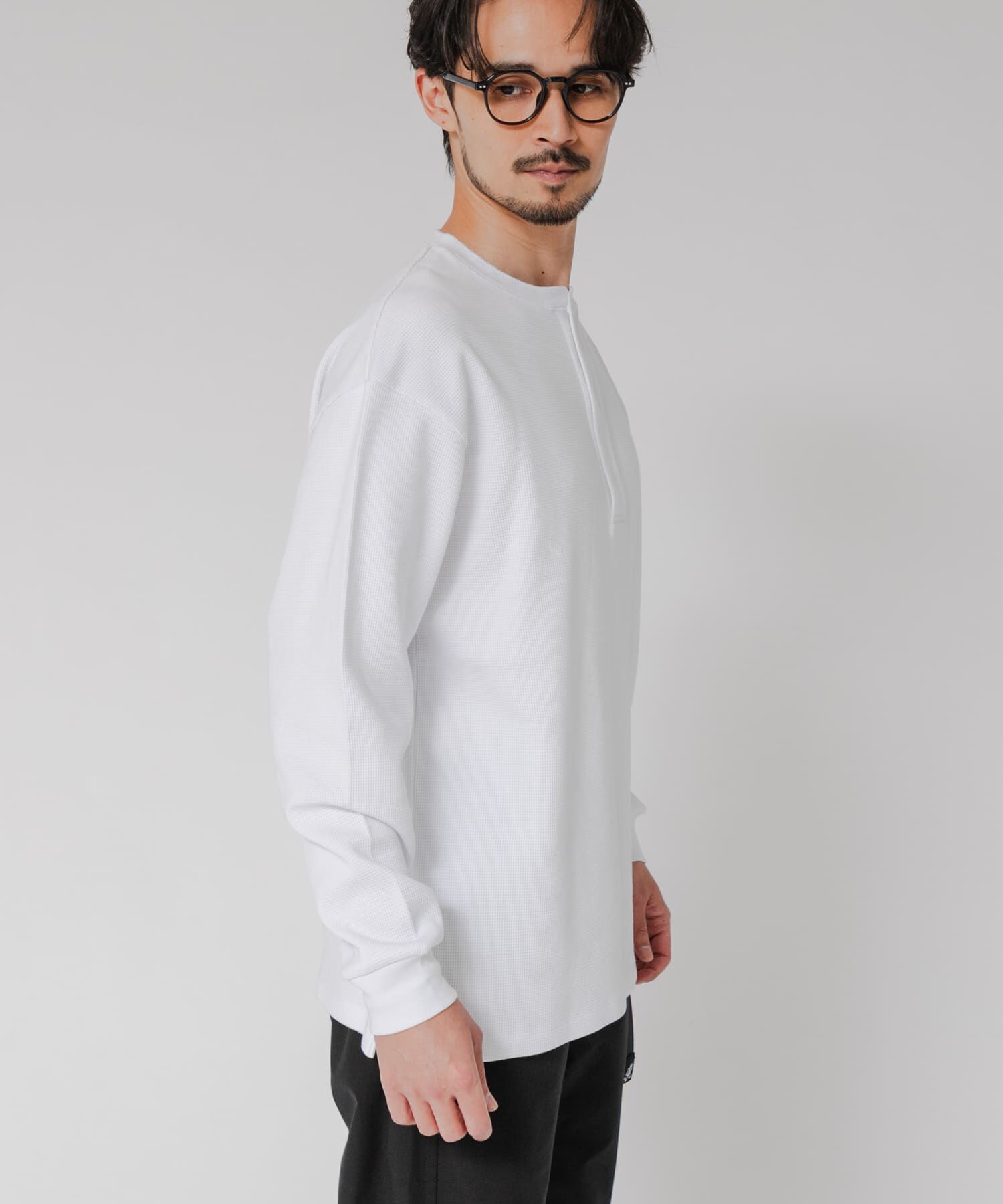 URBAN RESEARCH「『UR TECH』度詰めワッフルヘンリーロングスリーブ」|Tシャツ・カットソー|