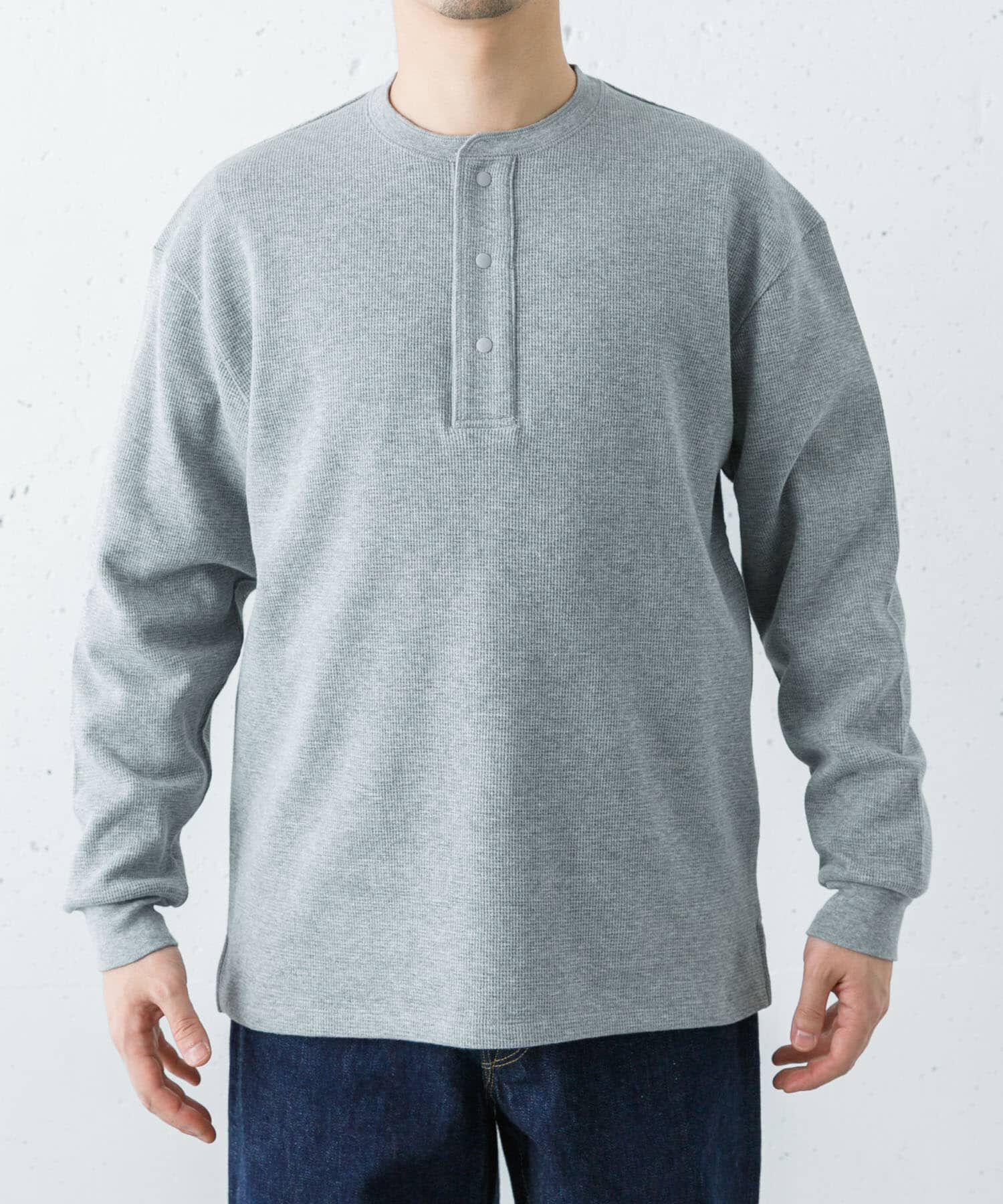 URBAN RESEARCH「『UR TECH』度詰めワッフルヘンリーロングスリーブ」|Tシャツ・カットソー|