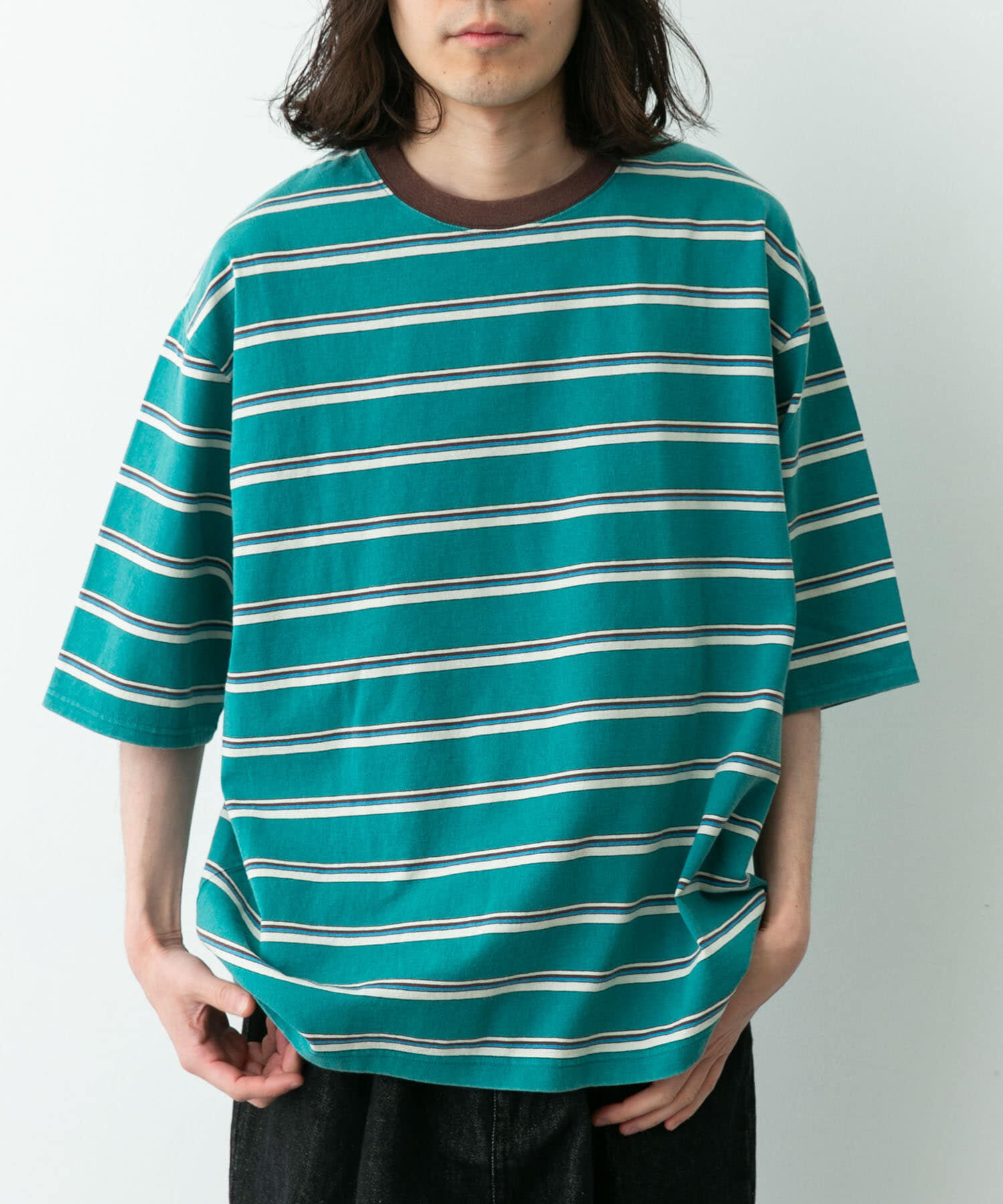 Sonny Label 「マルチボーダーショートスリーブTシャツ」|Tシャツ・カットソー|