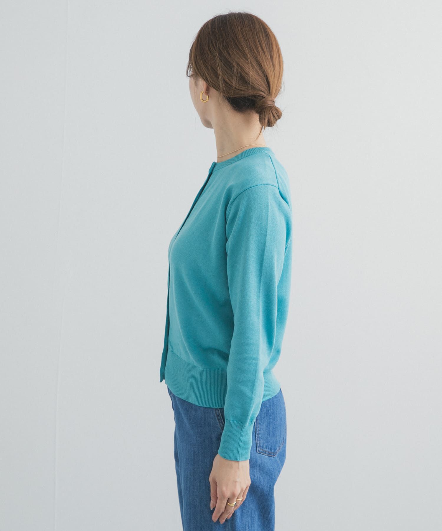 URBAN RESEARCH DOORS「オーガニックコットンクルーネックカーディガン」|カーディガン|