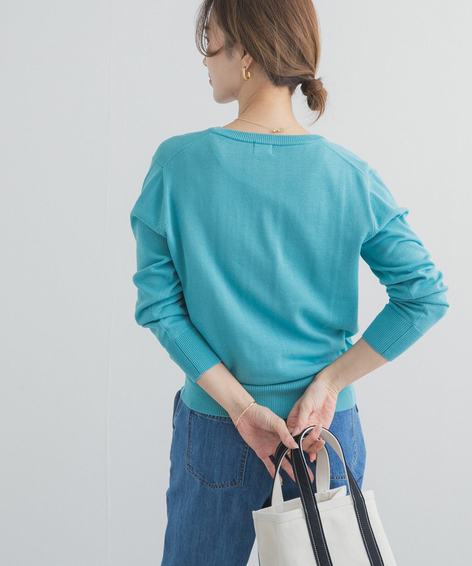 URBAN RESEARCH DOORS「オーガニックコットンクルーネックカーディガン」|カーディガン|