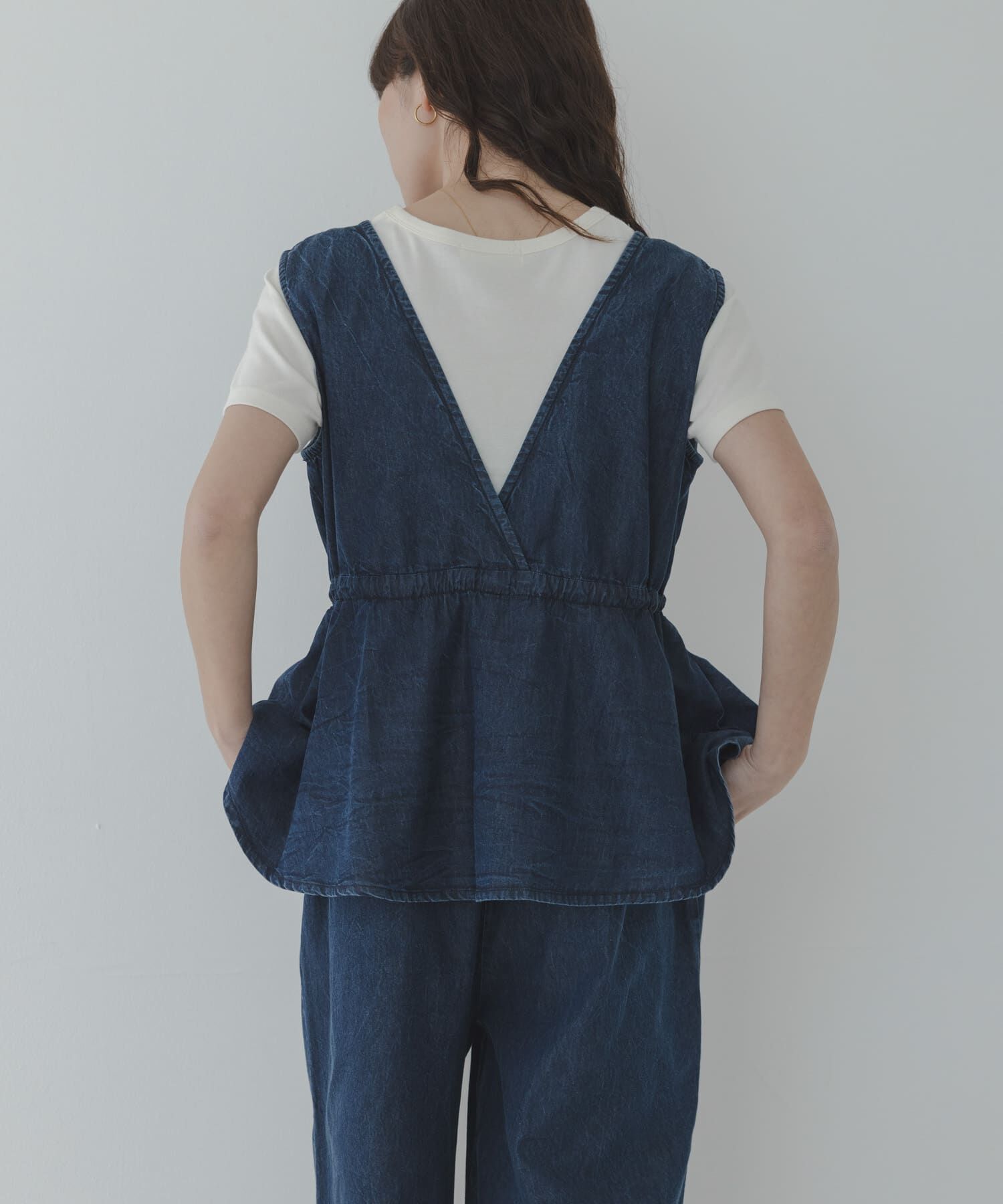 Sonny Label 「クロス刺繍ペプラムサロペット」|オールインワン|