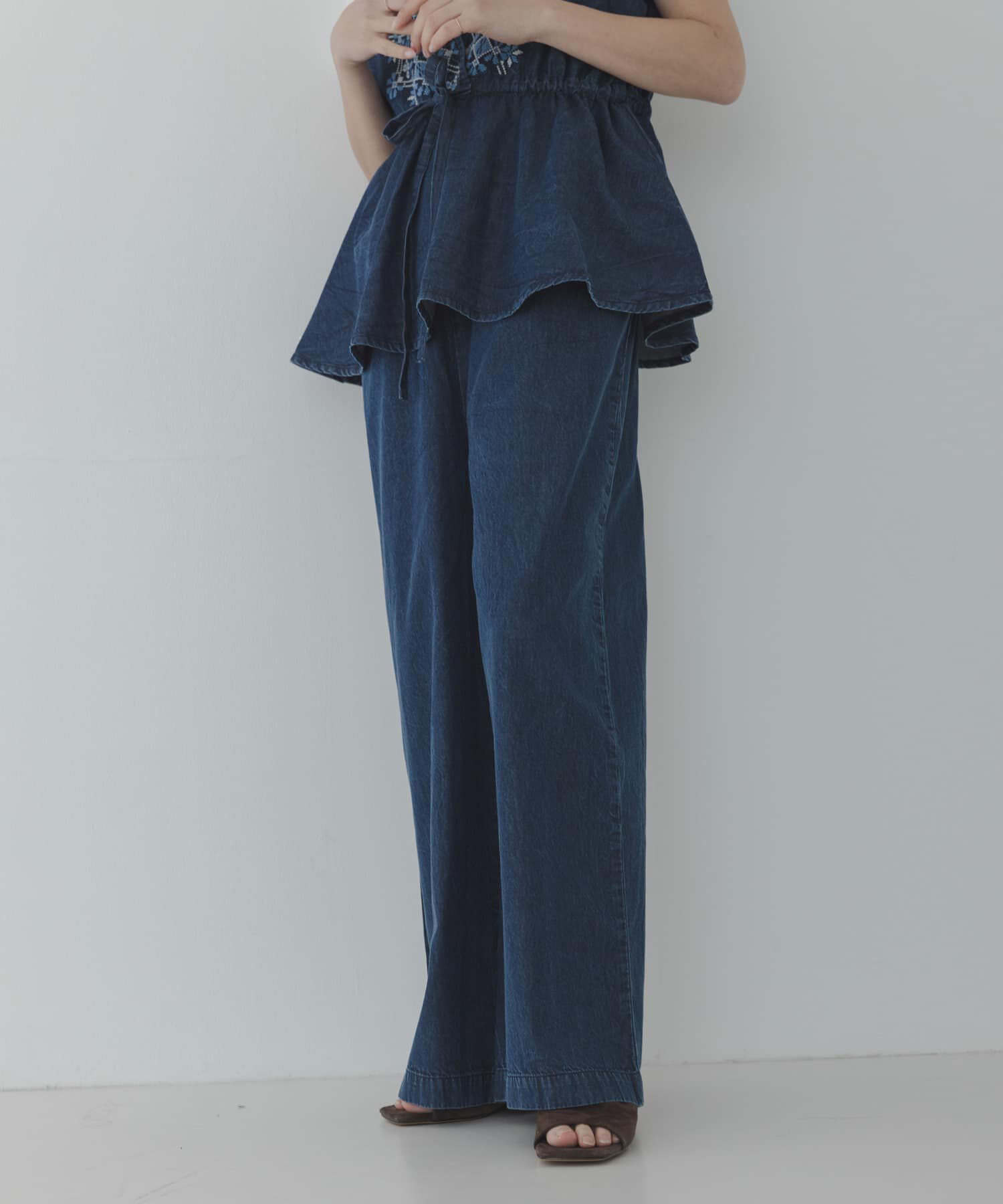 Sonny Label 「クロス刺繍ペプラムサロペット」|オールインワン|