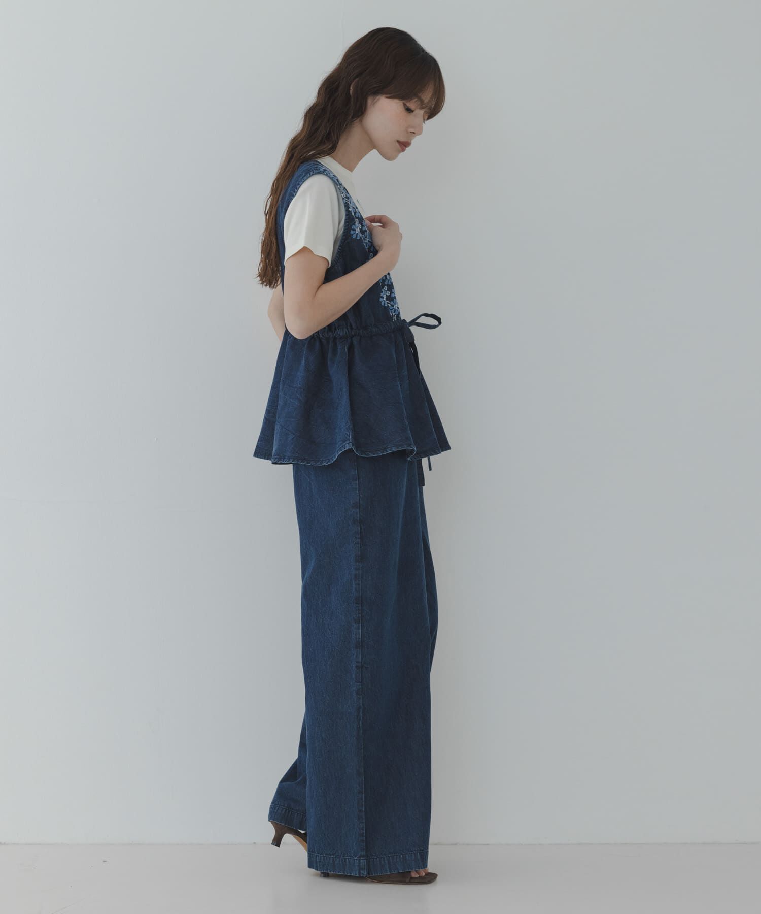 Sonny Label 「クロス刺繍ペプラムサロペット」|オールインワン|