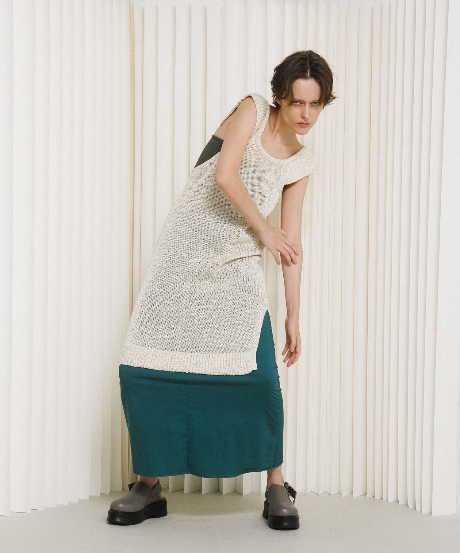 LAATO「knit frill tunic」|チュニック|