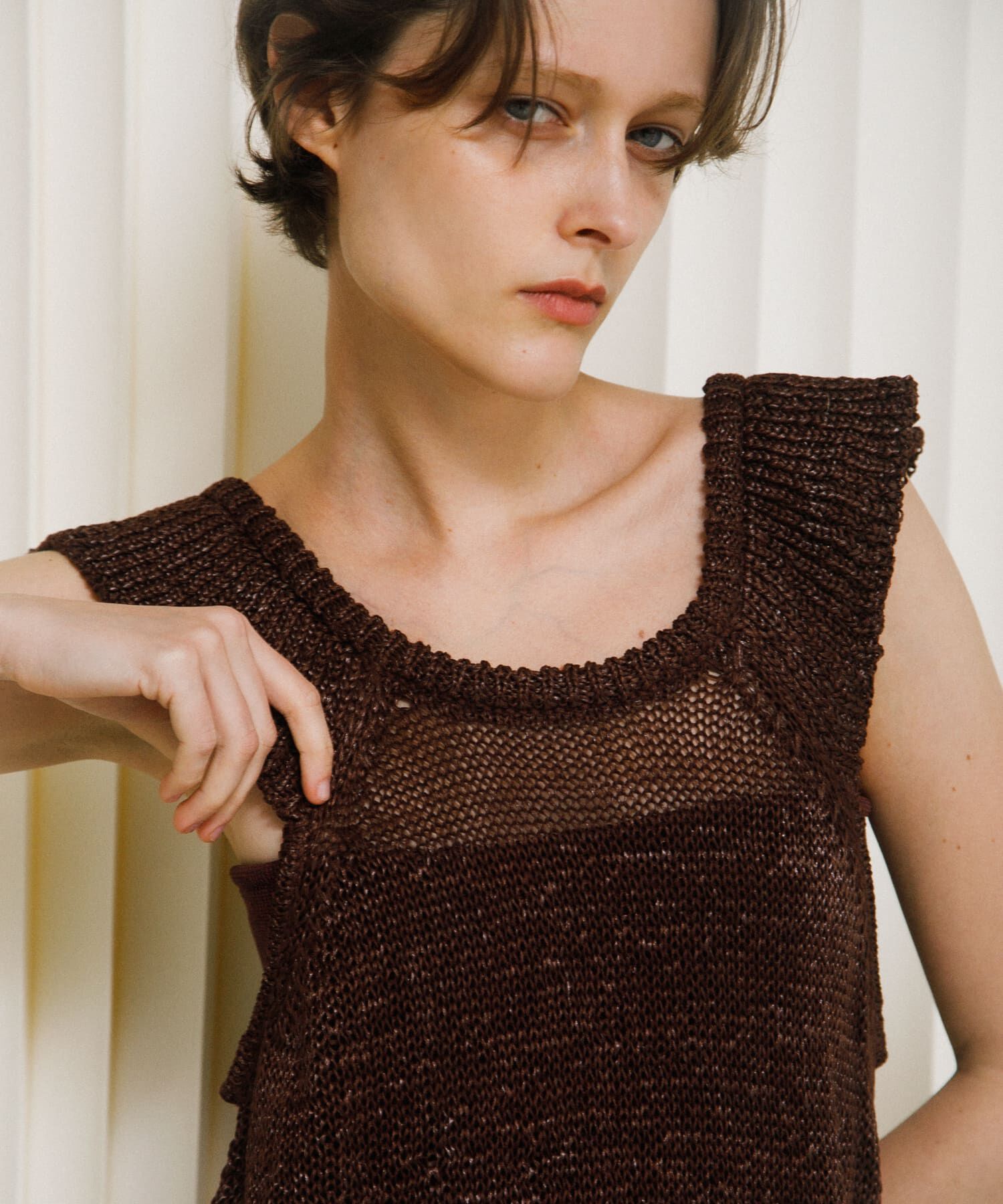 LAATO「knit frill tunic」|チュニック|