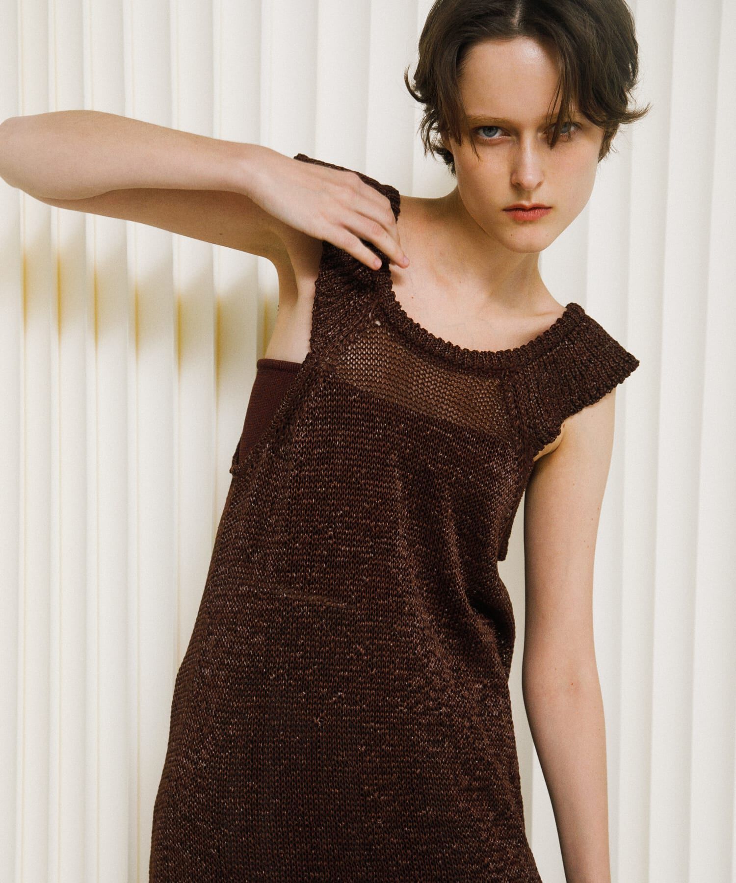 LAATO「knit frill tunic」|チュニック|